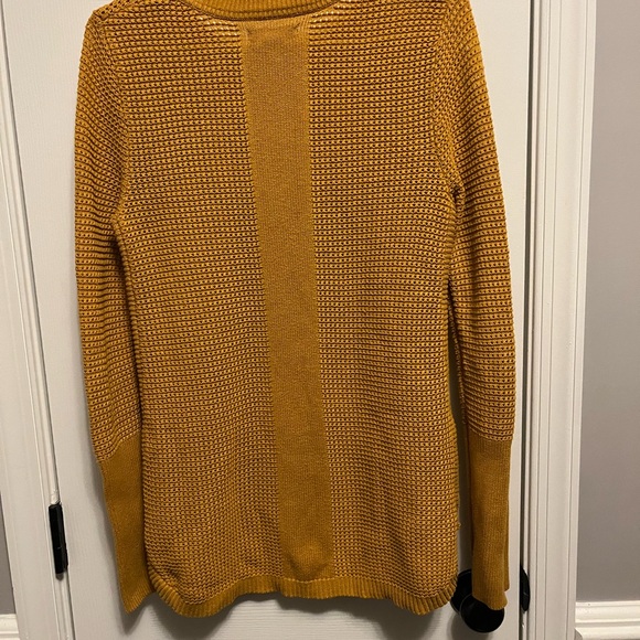 AKINI Dark Yellow Crewneck Cotton Blend Sweater With Side Zip Size M - Picture 6 of 9